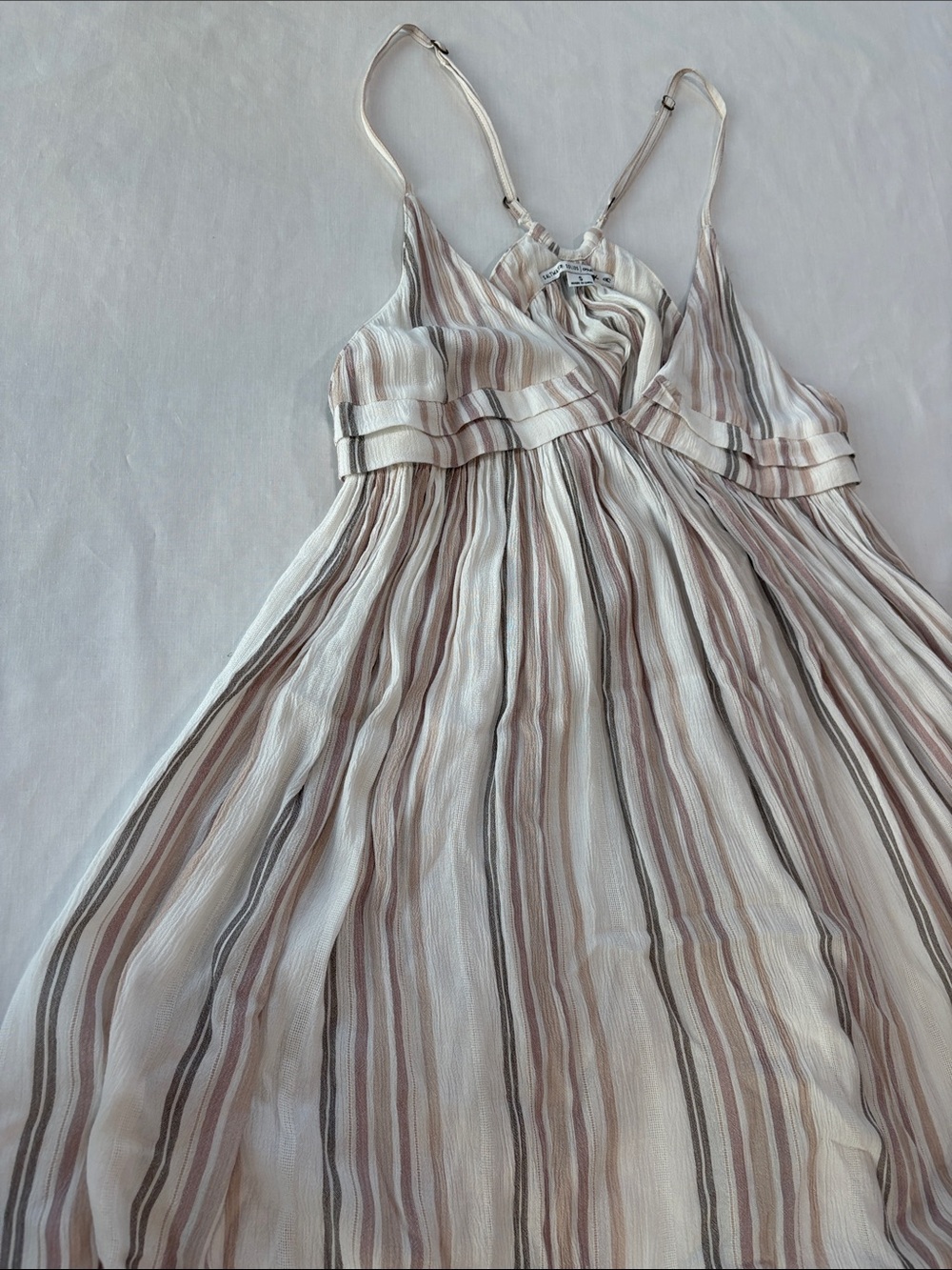O'Neill Cream and Taupe Striped Mini Dress - Picture 4 of 4